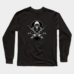 Stalker with gas mask | Postapo Long Sleeve T-Shirt